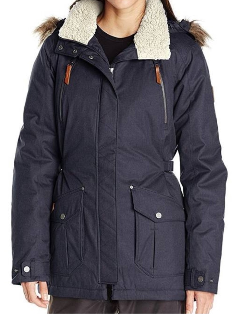 Columbia Barlow Pass  550 TurboDown Jacket Navy Blue Foil lining 5 pocket Sz XL